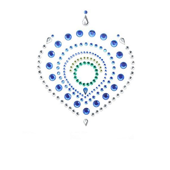 Прикраси для грудей та бікіні зі стразами Bijoux Indiscrets Flamboyant смарагдово-блакитний | Зображення 1