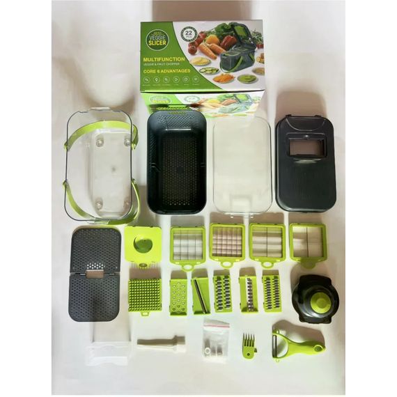 Овощерезка мультислайсер AND1536 Vegetable Cutter • Ручной измельчитель для овощей, фруктов, салатов и домашней нарезки | Зображення 1