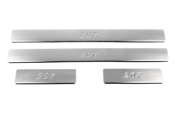 Накладки на пороги OmsaLine (4 шт, нерж.) Передние и задние для Peugeot 207 | Зображення 1