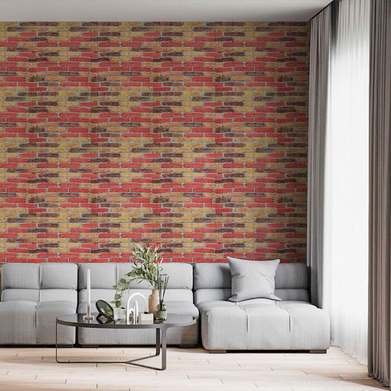 Самоклеюча 3D панель під бежево-коричневу катеринославську цеглу 20000x700x3мм SW-00001357 | Зображення 6