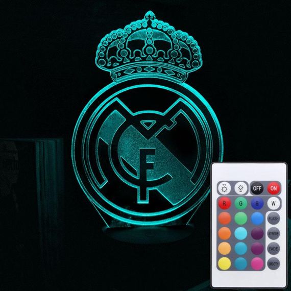 Акриловый светильник-ночник с пультом 16 цветов Real Madrid tty-n002156