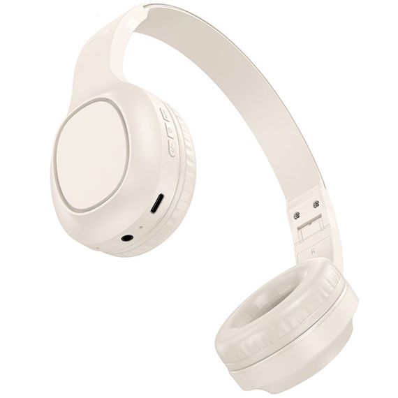 Накладні бездротові навушники Hoco W46 Charm Milky White | Зображення 1
