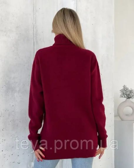 Свитер цвет бордовый размеры L, XL, XXL FI_009236 | Зображення 2