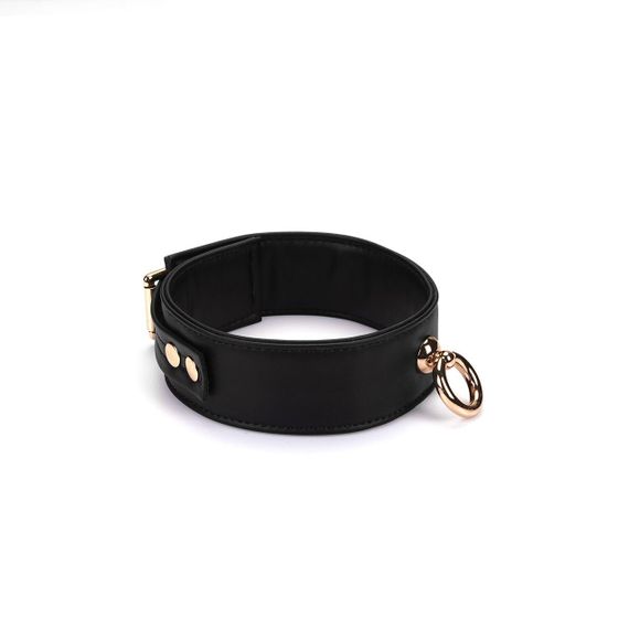 Ошейник с поводком Liebe Seele Black Organosilicon Collar with Leash, экокожа Sex Aura | Зображення 3