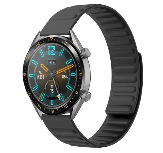 Силиконовый магнитный ремешок Primolux Magnet для часов Huawei Watch GT / GT 2 - Black