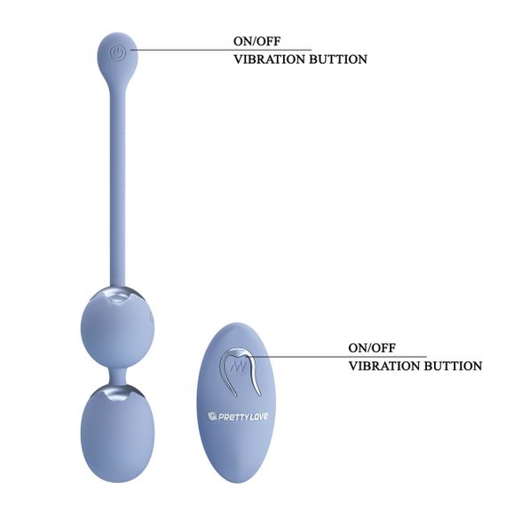 Вагинальные виброшарики - Pretty Love Willie Vibrating Kegel Balls Light Blue Sex Aura | Зображення 1