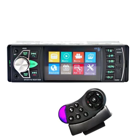 Автомобильная Bluetooth магнитола PI 4023 BT с пультом на руль и большим экраном | Зображення 1