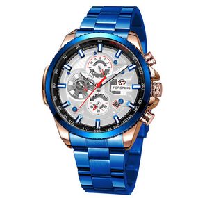 Годинник Fo2rsining 6909 Blue-Cuprum-White