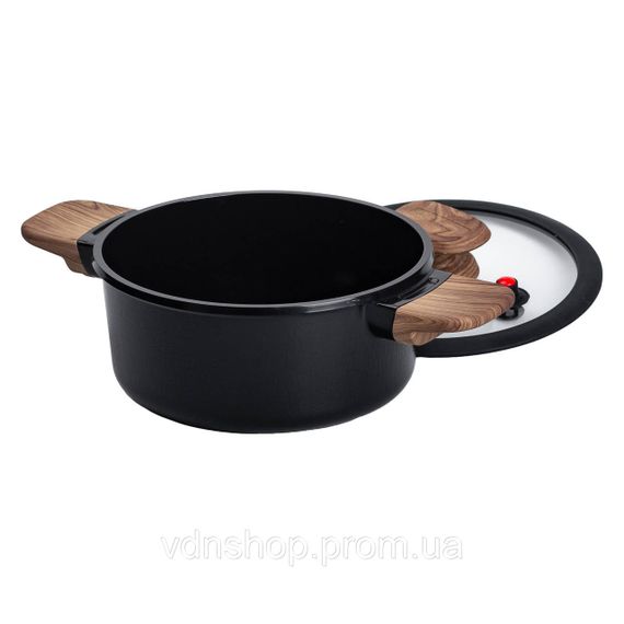 Алюмінієва каструля з керамічним покриттям антипригарним 2.5 л Ø 20 см чорний MGC HP-4-452B | Зображення 2