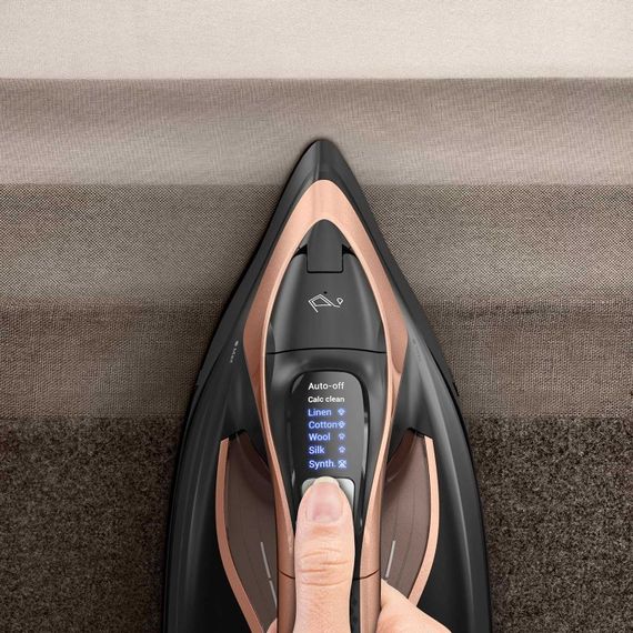Праска Tefal Ultimate Power Pro, 3200Вт, 350мл, паровий удар -300гр, постійна пара - 85гр, керам. підошва, чорно-золотий (FV9E50E0) | Зображення 7
