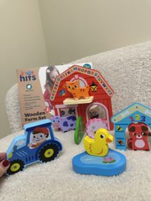 Деревянная развивающая игрушка Kids hits, набор блоков Ферма, 11 дет. в коробке р. 34*25,5*3,3 см