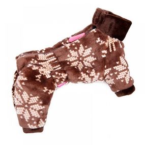 Зимний комбинезон для собак For My Dogs "Сканди Зимняя Пижама" коричневый
