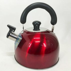 Чайник Rainberg RB-625 із нержавіючої сталі зі свистком 3л. SM-406 Колір: червоний