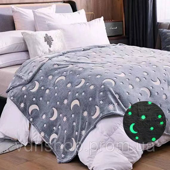 Дитячий плед що світиться в темряві Blanket, Плед покривало флісовий дитячий Односпальний зірки PT-49 | Зображення 5