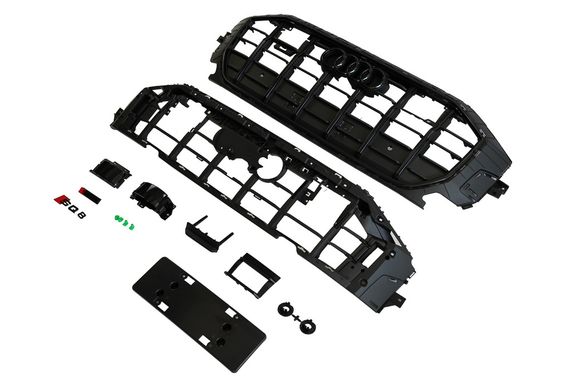 Передняя решетка радиатора SQ-Style (2018-2023, черная) для Ауди Q8 2018- гг | Зображення 4