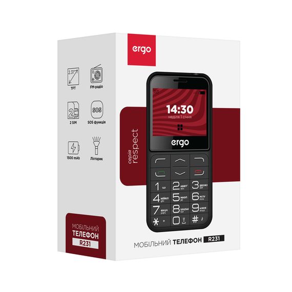 Мобільний телефон ERGO R231 Dual Sim Black | Зображення 5