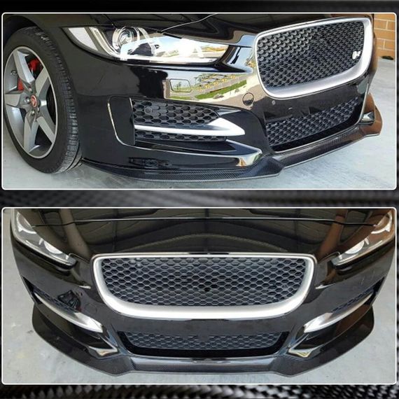 Накладка на Передний Бампер Lip (2015-2019, Карбон) для Jaguar XE 2016- гг | Зображення 4