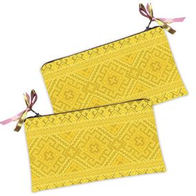 Косметичка жіноча Орнамент желтый 20х12 см (K_22U043)