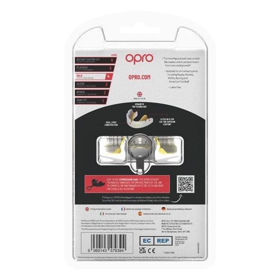 Капа OPRO Gold Braces під брекети доросла (вік 11+) White/Gold (art.102506004) | Зображення 2