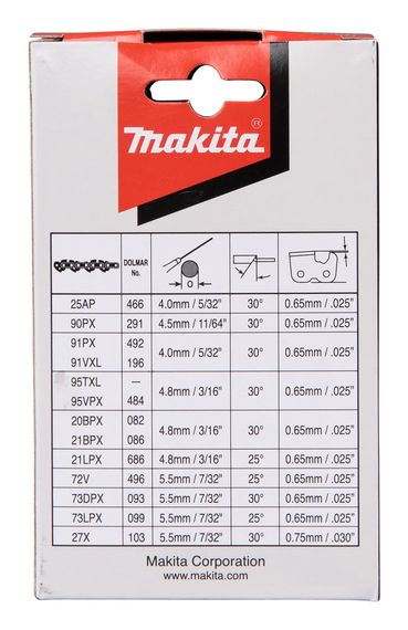 Цепь пильная Makita 191H00-0 (25 см, 3/8", 1.1 мм, 40z) | Зображення 2