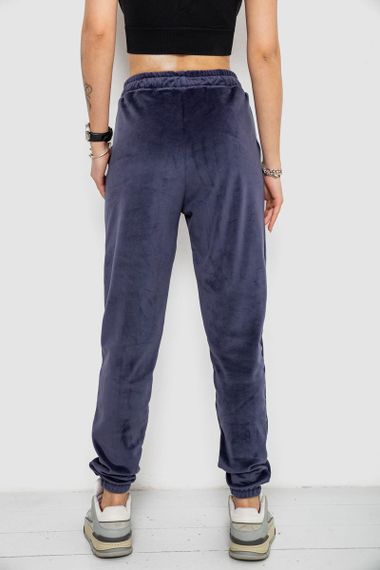 Спортивні штани жіночі велюрові, колір синій, 238R58646 | Зображення 3