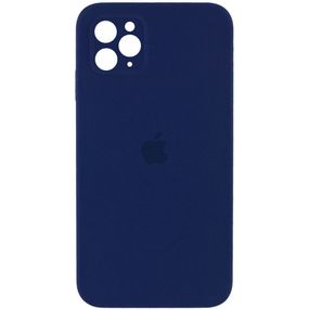 Чехол Silicone Case Square Full Camera Protective (AA) для Apple iPhone 11 Pro Max (6.5") Темно-синій/Midnight blue