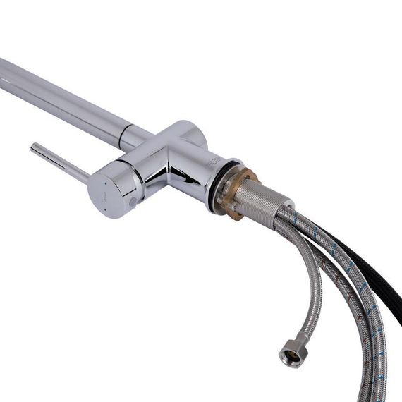 Смеситель для кухни Qtap Rozcesti с выдвижным изливом с подключением для питьевой воды QTROZ366CRM45938 Chrome | Зображення 6