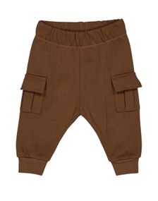 Дитячі теплі спортивні штани-карго для хлопчика Green Cotton 86 см Коричневі (251112120)