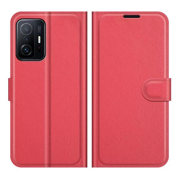 Чохол книжка з кишенями для карт на Xiaomi 11T / 11T Pro колір Червоний | Зображення 1
