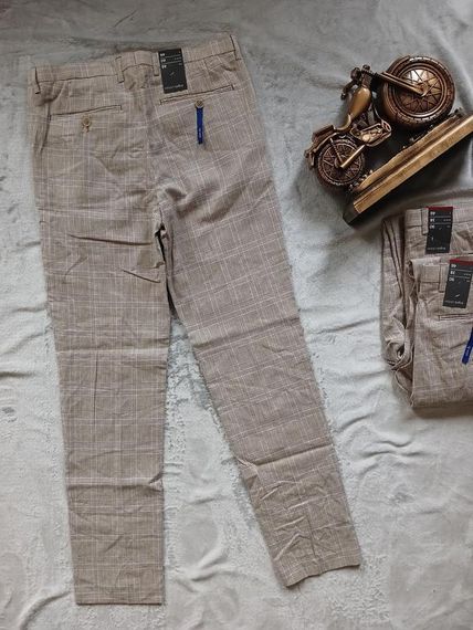 Чоловічі льняні класичні брюки в клітинку р. 46 | Зображення 2