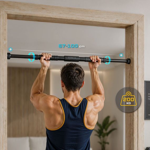 Турнік регульований Trex Sport TX-010PB 60-100см чорний | Зображення 1