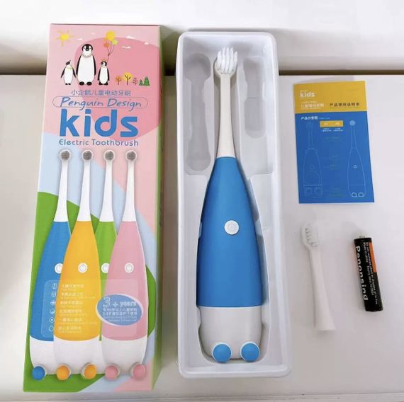 Дитяча електрична зубна щітка Пінгвінчик Focus Kids. Синя | Зображення 7