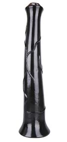 Реалістичний кінський фалоімітатор чорного кольору з присоскою (40*6 см)