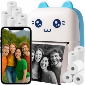 Портативний мінітермопринтер Kitty Izoxis 22272 + 11 рулонів