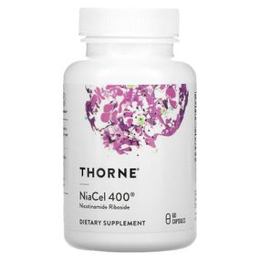 Витамин Thorne Research Никотинамид Рибозид, 415 мг, Nicotinamide Riboside, NiaCel 400, 60 капсул (THR-01208)