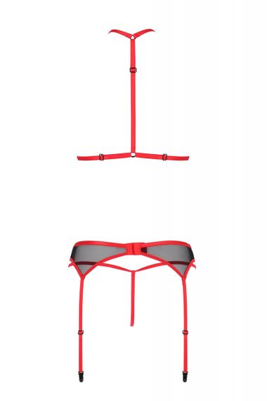Комплект білизни з поясом для панчіх SATARA SET red S/M - Passion sexstyle | Зображення 3