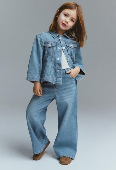 Дитяча джинсова куртка для дівчинки H&M 92 см Синій (25063006A) | Зображення 2