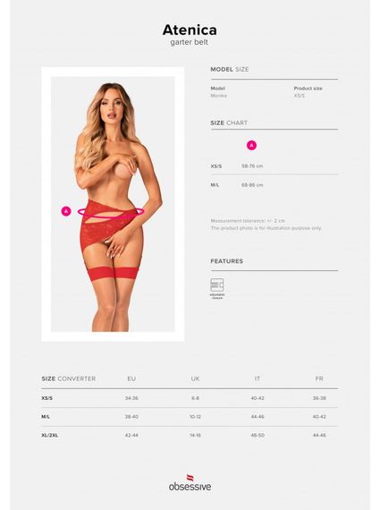 Пояс для панчох Obsessive Atenica XS/S Sex Aura | Зображення 6