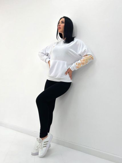 Женское весеннее худи с принтом колоски GF4195 цвет белый, размер 46/48 | Зображення 2