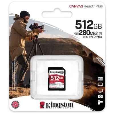 Карта памяти Kingston 512GB SDXC class 10 UHS-II U3 Canvas React Plus (SDR2V6/512GB) | Зображення 2