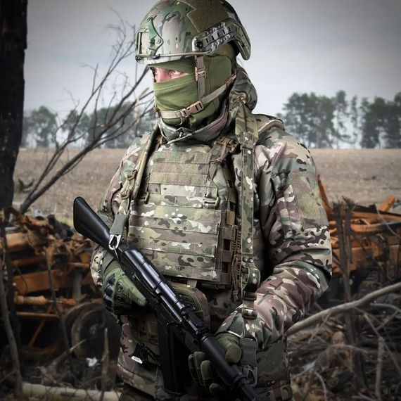 Ремінь двоточковий збройовий з широким наплічником та посиленим  карабіном мультикам | Зображення 3