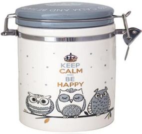 Банка керамічна Be Happy "Совушки» 500мл, кришка з засувкою