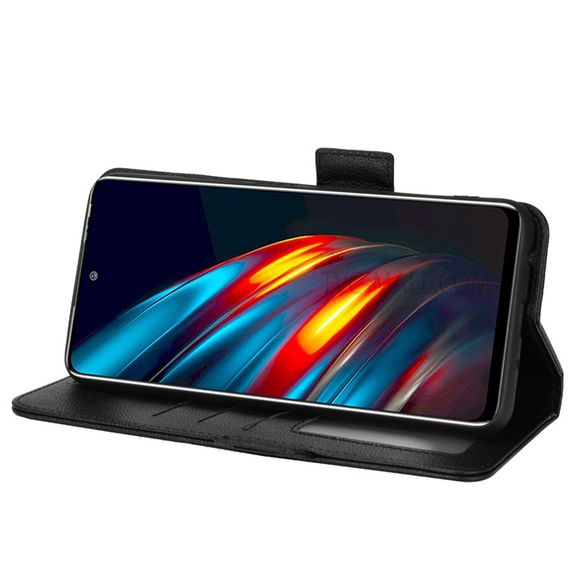 Чохол книжка з кишенями для карт на Tecno Pova 3 колір Чорний | Зображення 3