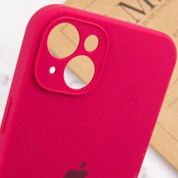 Чохол Silicone Case Full Camera Protective (AA) для Apple iPhone 15 Plus (6.7") Червоний / Rose Red | Зображення 6