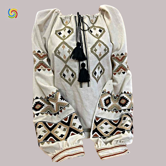 Рубашка Украинская вышиванка  33083 цвет белый размер L