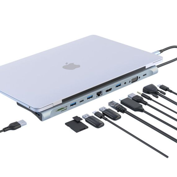 Хаб USB XO HUB010 12 у 1 сірий XPRO (MAW-44889_1729) | Зображення 6