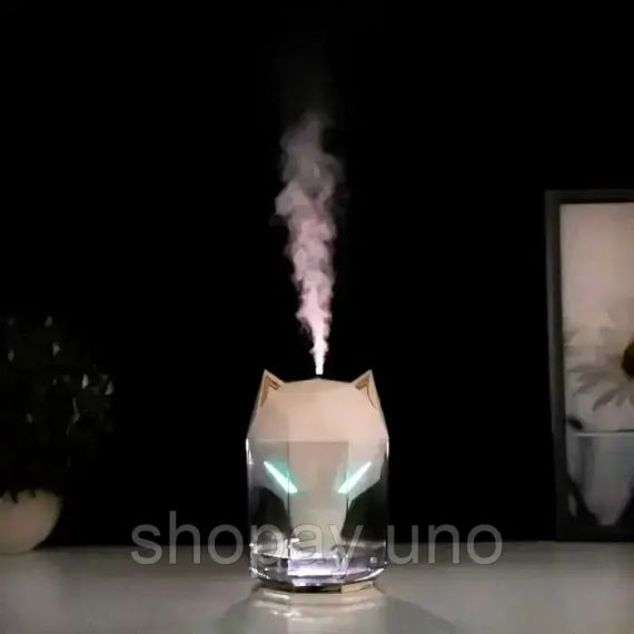 Білий Зволожувач повітря портативний  WOLF Air Humidifier, аромадифузор електричний з резервуаром для ефірної олії,