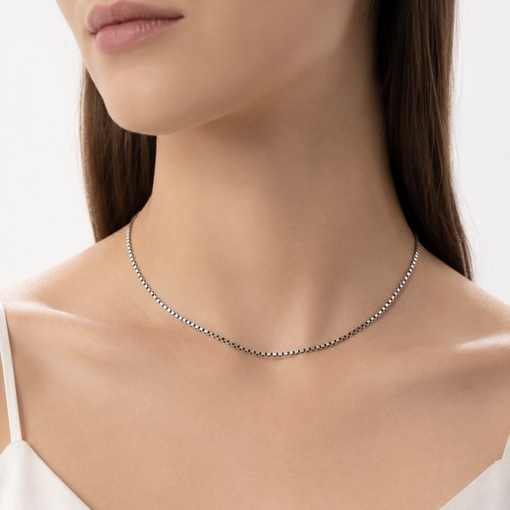 Срібний ланцюжок Венеція 40 см (квадратне плетіння, box chain), 5 г, 925 проби | Зображення 7