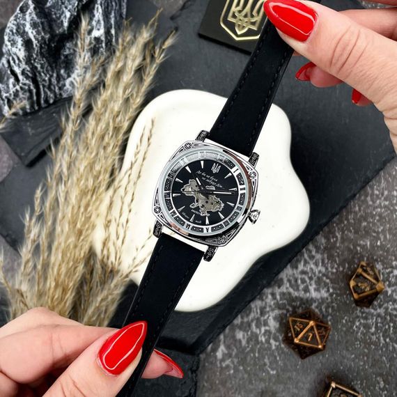Жіночий годинник Awarder 021-3D Де би не була Silver-Black-Black Leather | Зображення 2