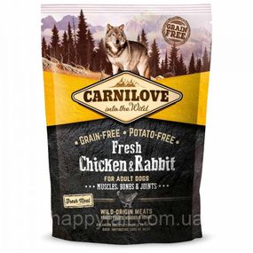 Беззерновой корм Carnilove Fresh Chicken & Rabbit для взрослых собак, курица и кролик, 1.5 кг